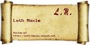 Leth Maxim névjegykártya