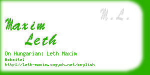 maxim leth business card